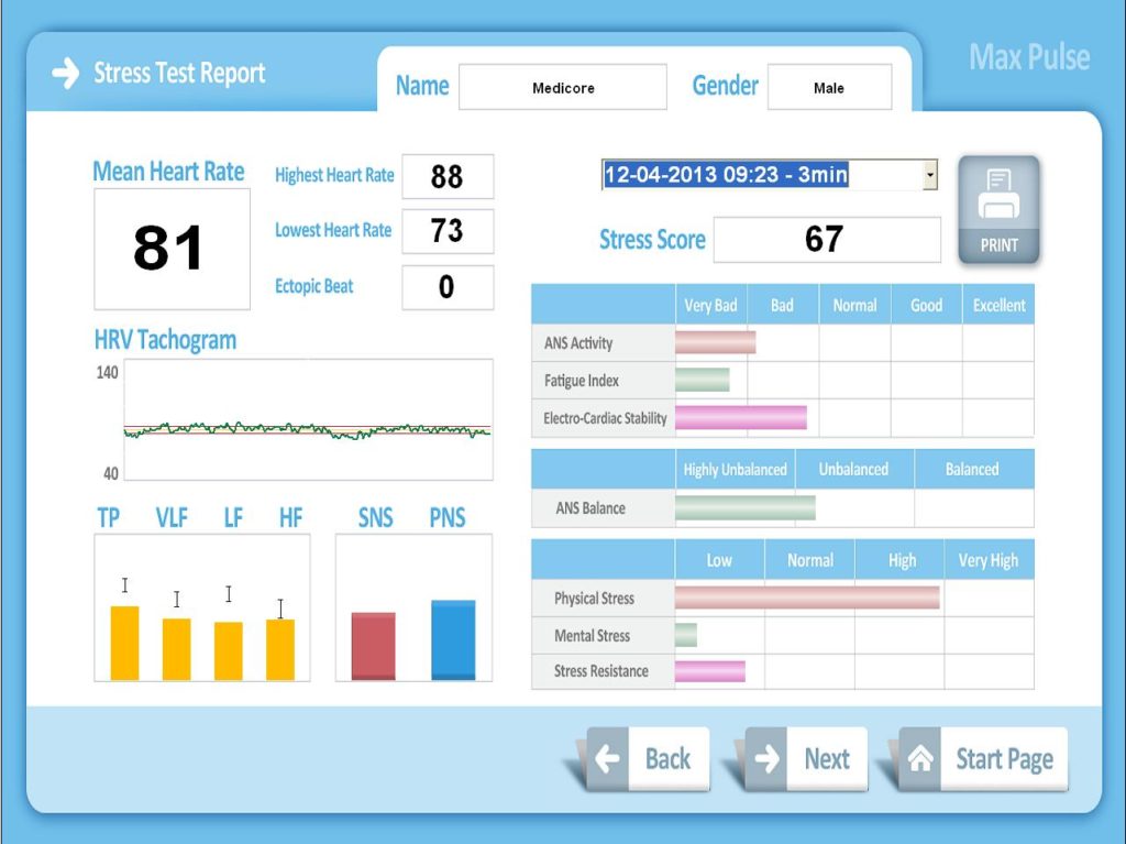 rate heart stress 180 test Pulse Life Cardio Screening  Device Long Max Cardiovascular